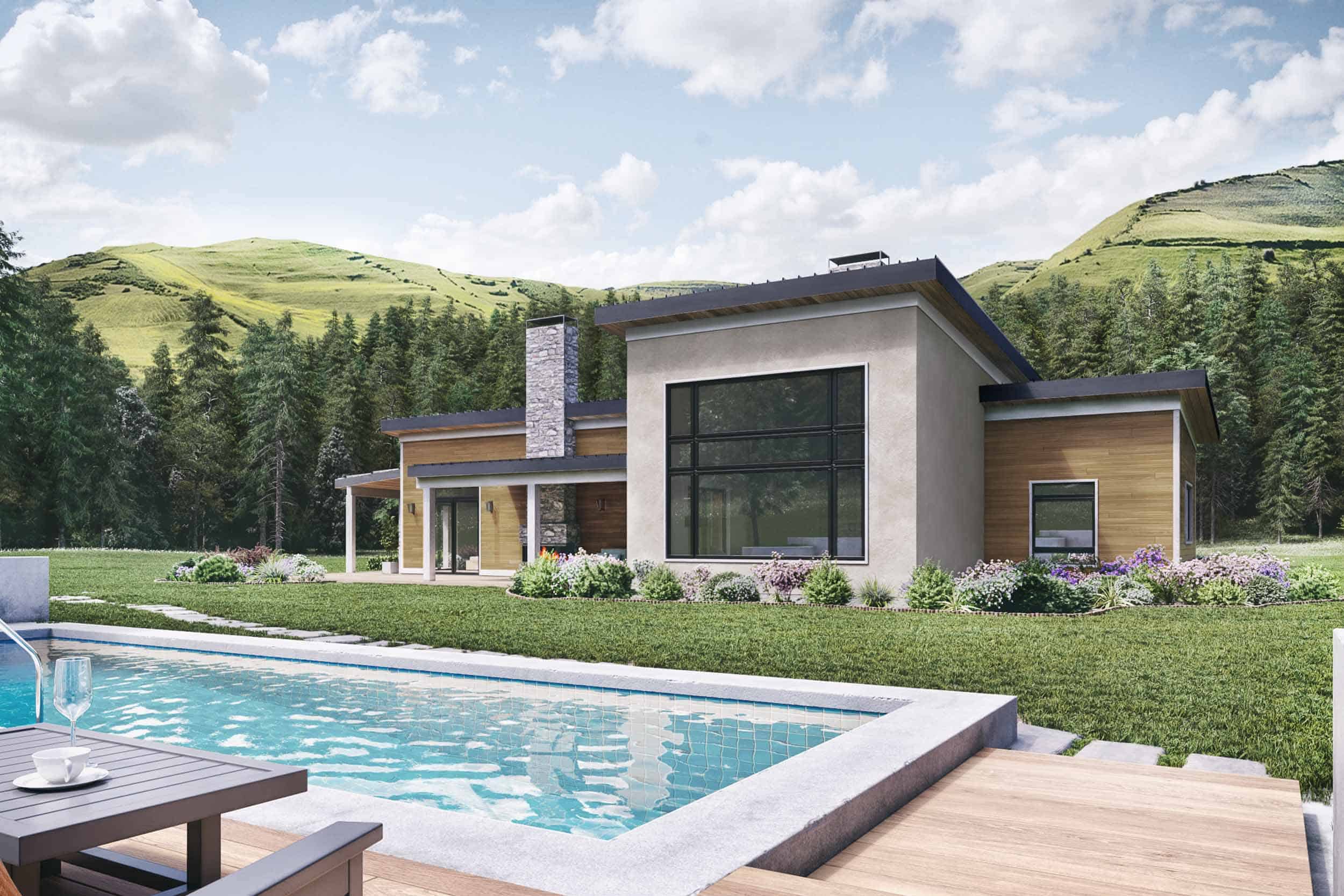 villa plans with swimming pool