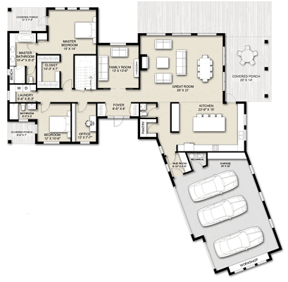 Truoba Class 519 - 4 Bedroom Modern House Plan