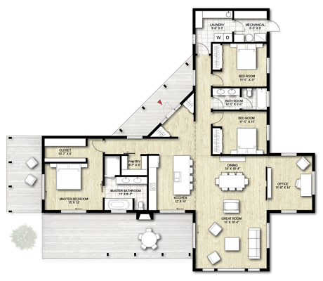 Truoba Class 115 Modern House Plan | Truoba Plan 924-1