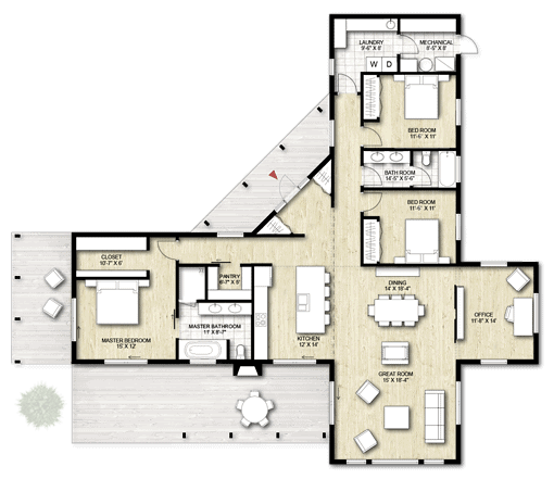 Truoba Class 115 Modern House Plan | Truoba Plan 924-1