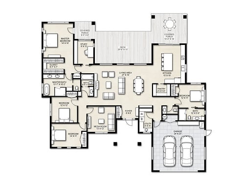 Truoba Class 421 | 3 Bedroom Contemporary House Plan