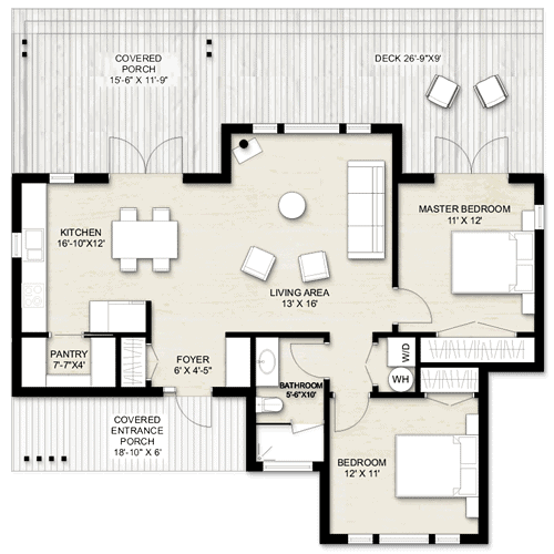 Truoba Mini 1021 Modern Cabin House Plan