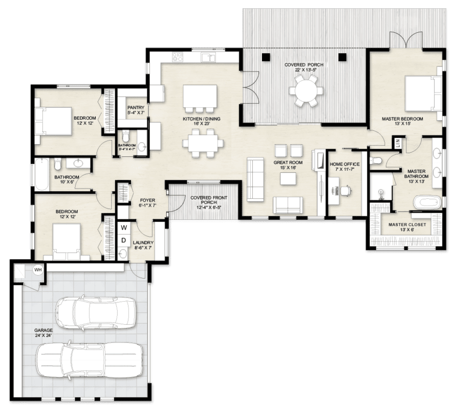 Truoba 122 | 3 Bedroom Contemporary House Plan