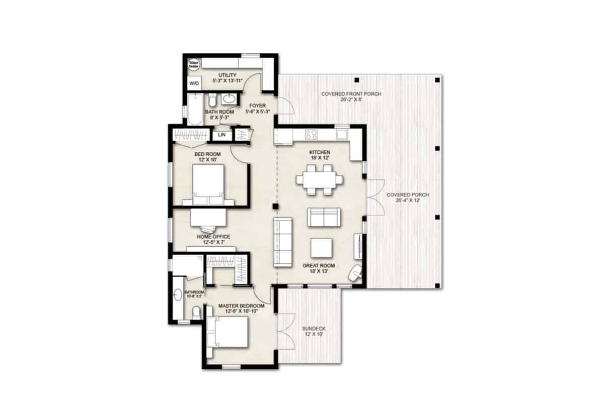 2 Bedroom House Plans - Truoba - For Comfortable Living