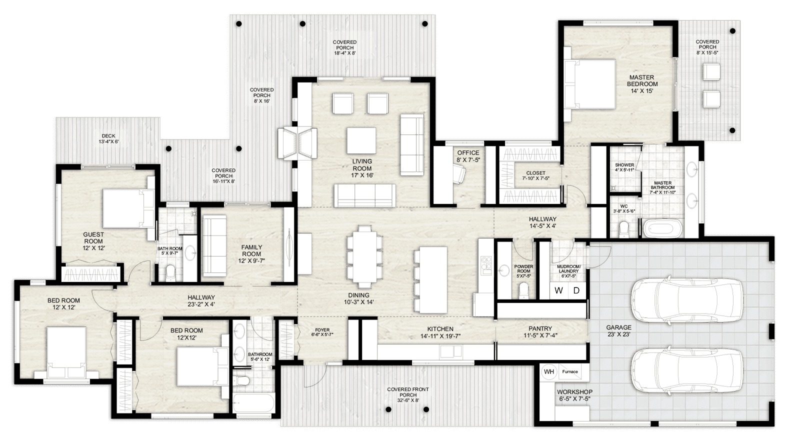 Truoba Class 1422 | 4 Bedroom House Plan