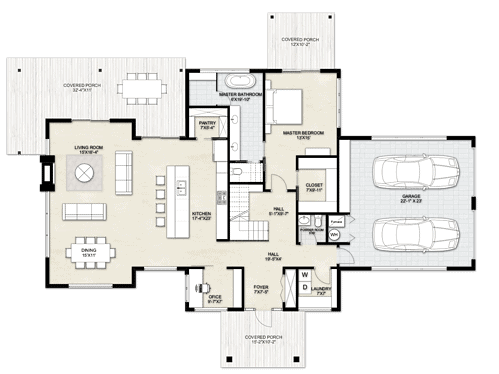 Truoba Class 223 | 3 Bedroom Contemporary House Plan